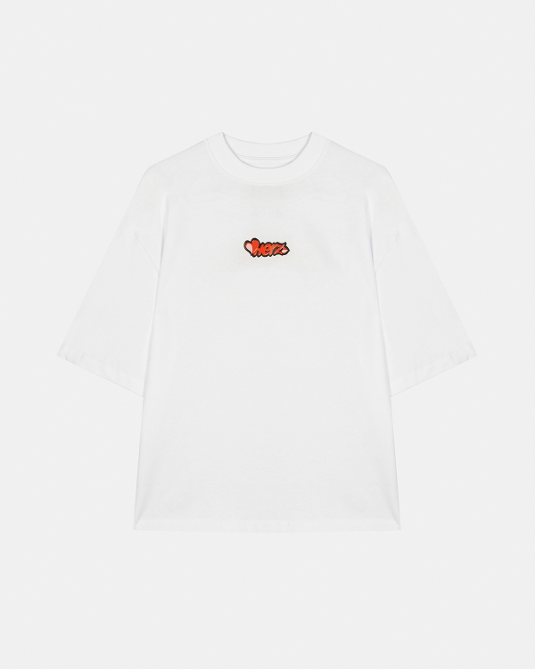 Oversize Tee Herz White